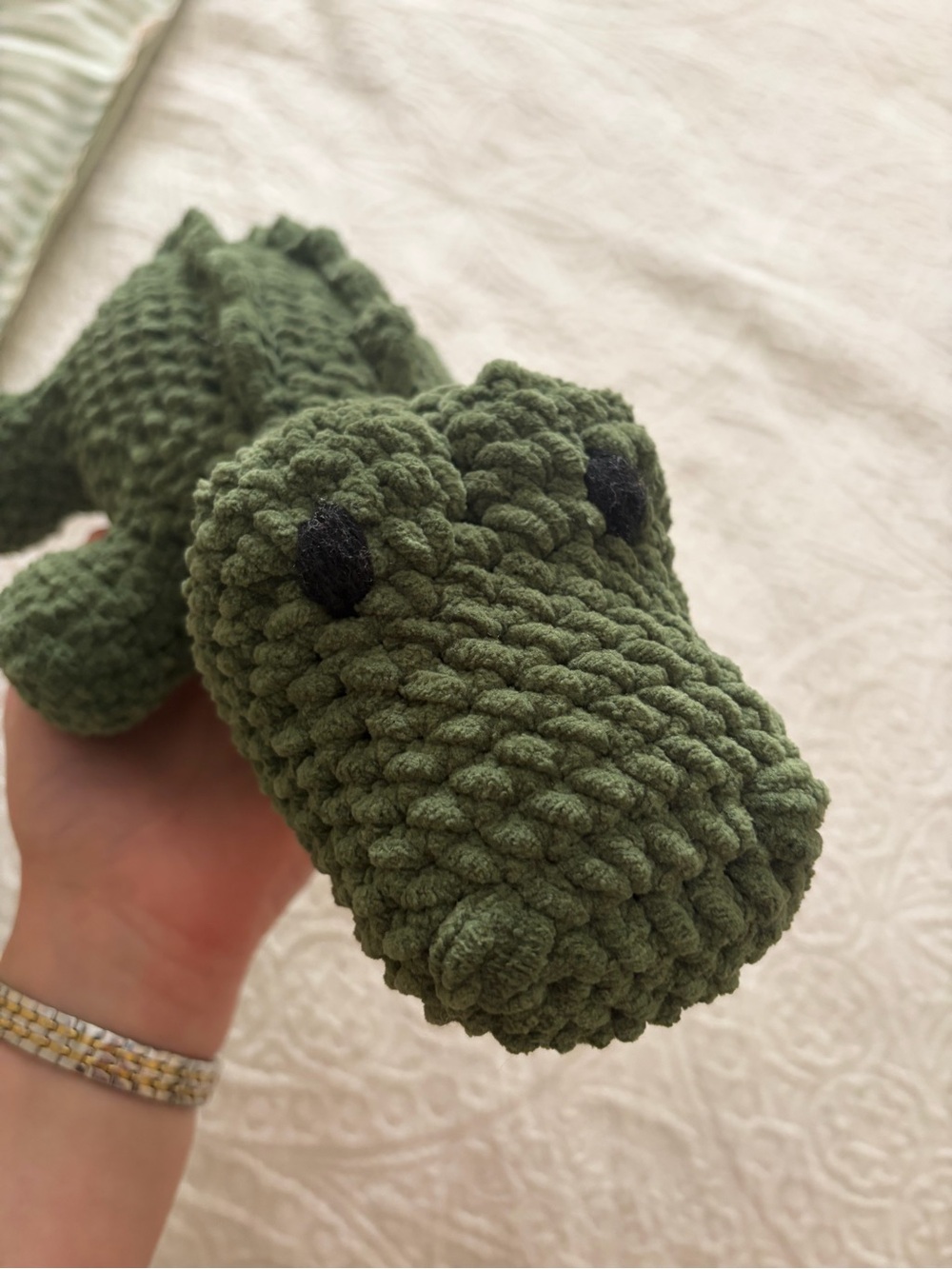 Plush Crochet Green Alligator Stuffed Animal